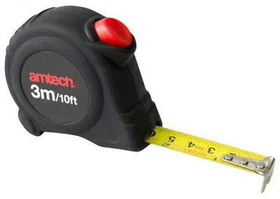 Productafbeelding van Am-Tech meetlint, 3 meter x 16 mm, met zelfblokkeringsmechanisme, model P1260