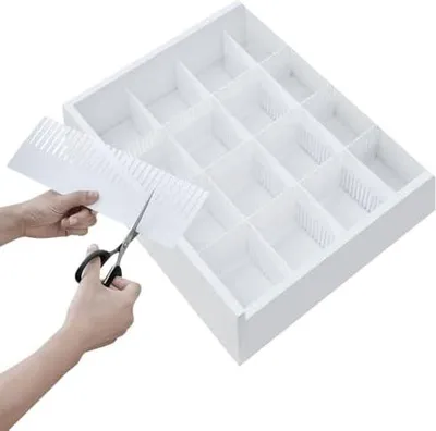 Produktbild von Weiße Schubladeneinteilung - 5 Stück Küchen Unterwäsche Schubladen Organizer Verstellbar (38 X 11cm)