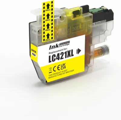 Zdjęcie produktu dla TECHTEK Tusz zastępuje LC-421XL (LC421XLY) kompatybilny z [Brother] DCP-J 1050 DW, DCP-J 1140 DW, DCP-J 1800 DW, MFC-J 1010 DW