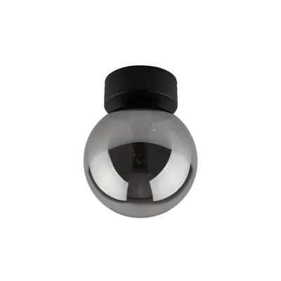 Produktbild von Deckenlampe Metall Rauchglas D: 12 cm rund Schwarz Graphit G9 Modern