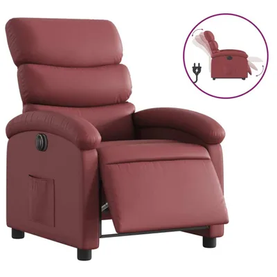 Zdjęcie produktu dla vidaXL Fotel Relax elektryczny czerwone wino imitacja skóry