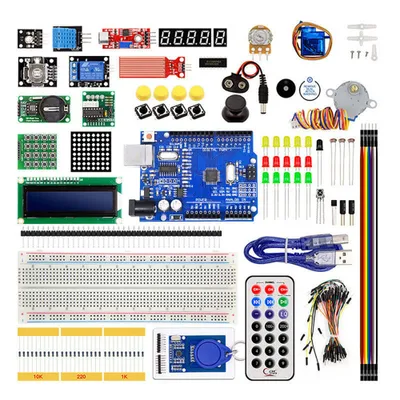 Obrázek produktu pro Startovací sada Projekt Ultimate Starter Kit s německým návodem, mikrokontrolérem a spoustou elektronického příslušenství