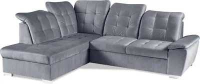 Produktbild von Schlafsofa Ecksofa mit verstellbaren Kopfstützen Bettfunktion Schlaffunktion L form BONNY Grau