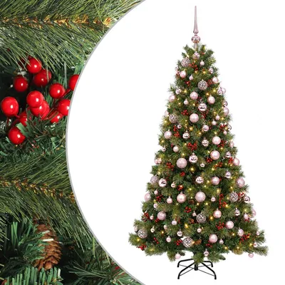 Produktbild von vidaXL Künstlicher Weihnachtsbaum mit Weihnachtskugel 180 cm 300 LEDs