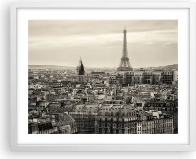 Produktbild von Gerahmtes Poster - Weißer Rahmen - Paris Stadt Zuhause - 50x40 cm - Wand Bild - Wanddeko - Wandbilder - Kunstposter - Wandposter - Bilderrahmen - Bilder - Kunstdruck - Wandbild - P2WAA50x40-3615