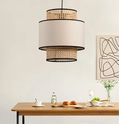 Produktbild von Opviq, AYD-3506, Kronleuchter, 100 % RATTAN, Beige, 30 x 30 x 80 cm