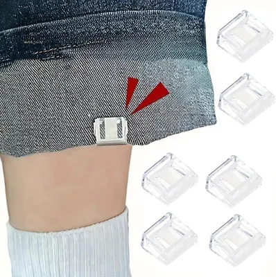 Productafbeelding van Onzichtbare beenverkortingsclips - Set van 6 - Antislip broekrandclips - Verstelbare zoomclips voor broeken - Mouwen