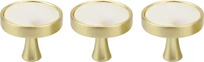 Immagine prodotto di Natural Goods Berlin Maniglia per mobili PERLE, pomolo per mobili, maniglia per armadi, pomolo per cassetti e porte, bianco madreperla, 3 pezzi