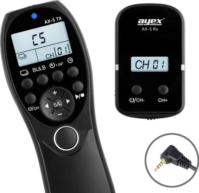 Produktbild von Funk Timer Fernauslöser AX-5 RS-2 zB Panasonic DMC-FZ2500 DS1 G85 G7 GX8 DC-GH5S G9 FZ250 Serie Bulb Delay Fokussieren