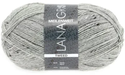 Produktbild von Lana Grossa - Meilenweit 100g Tweed 0110 hellgrau tweed