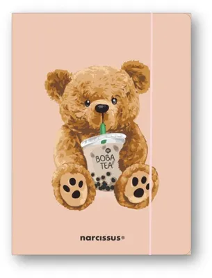 Obrázok produktu pre Teczka A4 z gumką Teddies Miś z herbatą bąbelkową