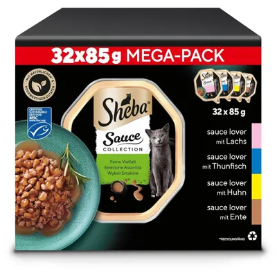 Productafbeelding van SHEBA Natuurlijk Saus voor Katten - Eend/Kip/Zalm/Tonijn - natvoer - 85g