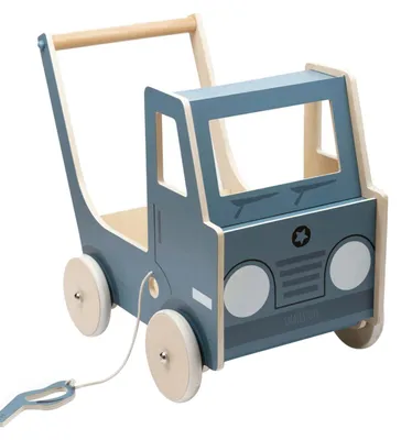 Produktbild von Smallstuff Holz Lauflernwagen - Blau