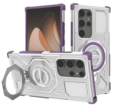 Obrázek produktu pro Techsuit – Carbon Shield PRO ochranné pouzdro pro Samsung Galaxy S24 Ultra – fialové průhledné
