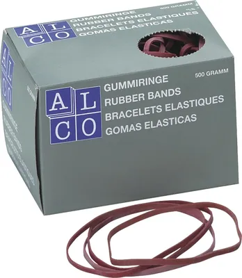 Produktbild von Gummibänder 130x4mm 500g rot Packung mit 20 Stück