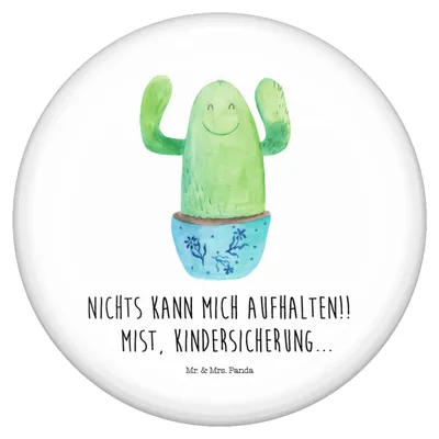 Produktbild von Mr. & Mrs. Panda Pin Kaktus Happy - Weiß - Geschenk, Kakteen, Anstecker, Button, Plakette, Badge, Freundin, Mutter, Kollege, Lustig, Familie