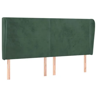 Immagine prodotto di vidaXL Testiera con orecchie Verde scuro 163x23x118/128 cm Velluto