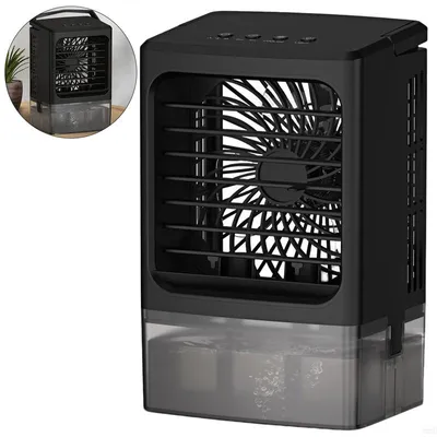 Produktbild von Tragbarer Standventilator mit Wassertank 1000 ml, Mini Klimagerät USB-C, 3 Stufen, Timer 2/4 h