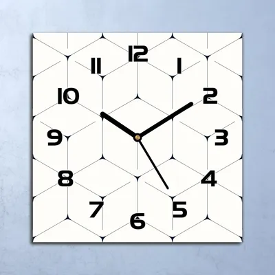 Produktbild von Wanduhr Echt-Glas-Küchenuhr Sechseck schwarzWeiß Quarz 30x30 Deko Bilder