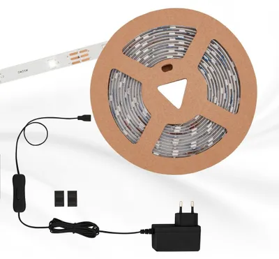 Obrázek produktu pro LED pásek 3 metry 3000K samolepicí kabelový spínač 10W bílý plast Briloner