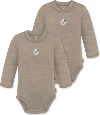Produktbild von normani 2er Pack Baby Merino Langarmbody