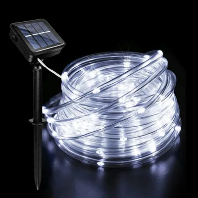 LED-Solarlichterkette 12 m, 100 LEDs, 8 Modi, IP65, wasserdicht