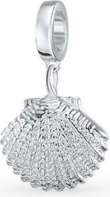 Produktbild von PANDACHARMS Große Muschel Charm Anhänger, 925er Sterling Silber, passt zu Pandora