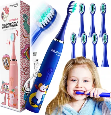 Zdjęcie produktu dla Szczoteczka Elektryczna Dla Dzieci Teeth-1 Granatowa