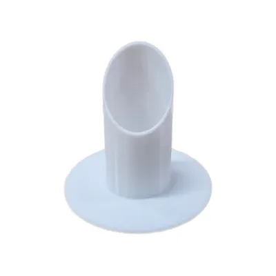 Produktbild von Kerzenhalter Kerzenständer für schmale Kommunionkerze oder Taufkerze 3,5 cm Durchmesser weiß aus Kunststoff