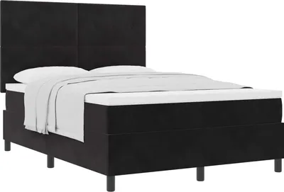 Zdjęcie produktu dla Łóżko sprężynowe z materacem Czarny 140 x 200 cm Aksamit
