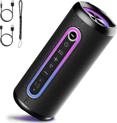 Productafbeelding van Draagbare Bluetooth-luidspreker 25W met 3 EQ-modi, IPX7 Waterdichte Geluidsinstallatie, 24 Uur Batterijduur, RGB-Lampen, Bluetooth 5.4 T