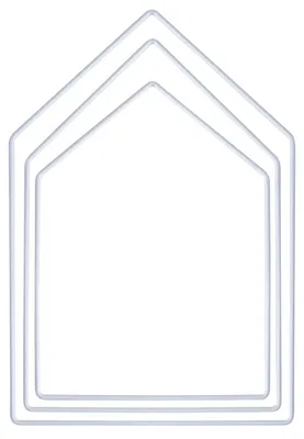 Produktbild von Rayher Metallformen Haus, weiß, sortiert, Box 3 Stück, je 1x 19 cm, 23 cm, 27,5