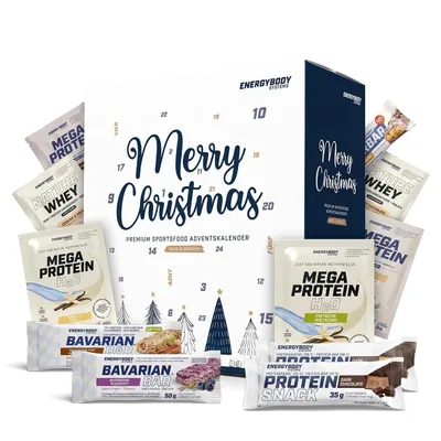Produktbild von Energybody Fitness Protein Adventskalender 2026 – 26 x Riegel & Whey Pulver