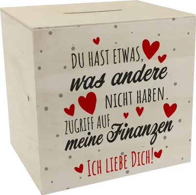 Produktbild von Du hast Zugriff auf meine Finanzen Spardose aus Holz