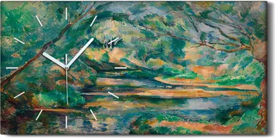 Produktbild von Dekor Leinwand Uhr Wandbilder Geräuschlos Kunstdruck 60x30 Der Bach - weiße Hände