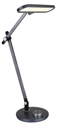 Zdjęcie produktu dla Lampa stołowa LED, szara, ściemniacz obrotowy, dotykowa, CCT, wys. 53 cm