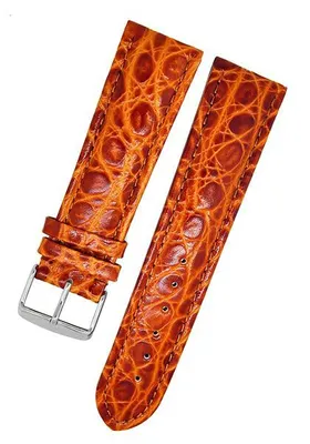 Produktbild von Uhrenarmband Kalbleder hellbraun 18mm Kroko Struckturleder NEU 11320