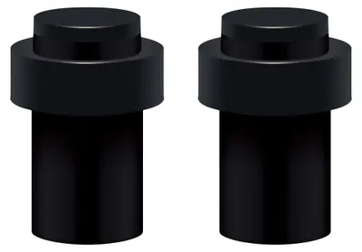 Image de Lot de 2 butoirs de porte en acier inoxydable pour montage au sol ou mural – Butoir de porte robuste avec tampon en caoutchouc, ø 32 mm, hauteur 60 mm