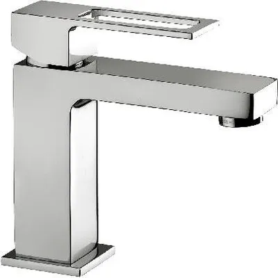 A chrome-finished faucet on a white background.