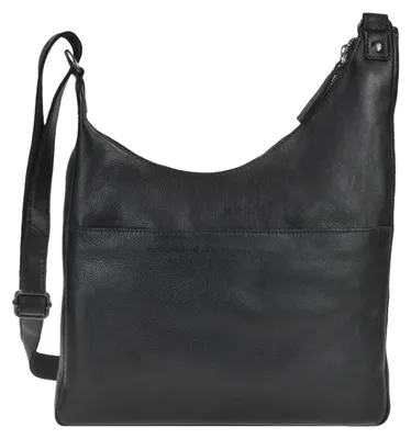 Produktbild von Greenburry Damen Umhängetasche 3 Reißverschlussfächer Colombiana – Leder schwarz