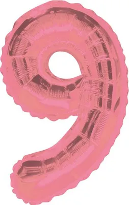 Image de Ballon numéro NEUN 9, rose, 100 cm
