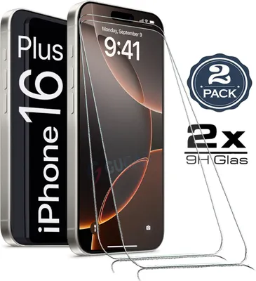 Produktbild von 2X Für iPhone 16 Plus ( 6.7" ) - Panzerglas Glasfolie Display Schutz Folie Glas 9H Hart Echt Glas Displayschutzfolie 2 Stück