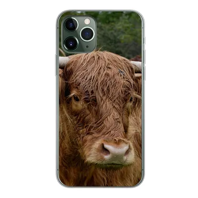 Produktbild von MuchoWow® Handyhülle Schutzhülle Hülle für iPhone 11 Pro Schottische Highlander - Tiere - Gras Silikon Softcase Handy Hülle - Handy