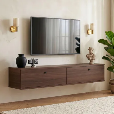 Image de Skye Decor, support de télévision de haute qualité, en noyer, 140 cm, 100% mélaminé