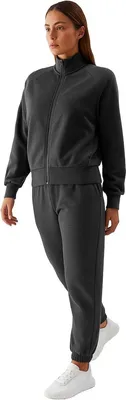 Produktbild von Trendiger Damen Trainingsanzug, Loungewear, Lounge-Set, Sportbekleidung, Beige – S/M