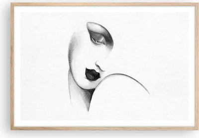 Produktbild von Gerahmtes Poster - Rahmen in heller Eiche - Porträt Frau Skizze - 91,5x61 cm - Wand Bild - Wanddeko - Wandbilder - Kunstposter - Wandposter - Bilderrahmen - Bilder - Kunstdruck - P2NAA91x61-4475