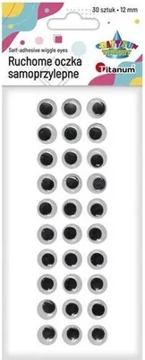Zdjęcie produktu dla Oczy samoprzylepne bez rzęs 12mm okrągłe 30szt