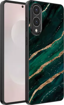 Produktbild von Geeignet für Samsung Galaxy S25 Edge Telefon Fall mit Marmor Druck - TPU zurück Abdeckung Fall Marmor Design - Grün Gold - Smartphonica
