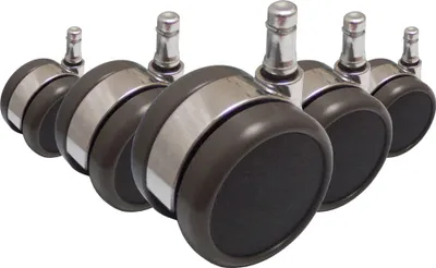 Produktbild von hjh OFFICE Stuhlrollen 5x ROLO LUX 11mm/65mm Ersatz Rollen Bürostuhl für Parkett, Laminat, Fliesen oder Steinboden