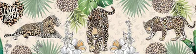 Produktbild von Sanders & Sanders selbstklebende Tapetenbordüre Leopard Beige und Grün 10 x 500 cm